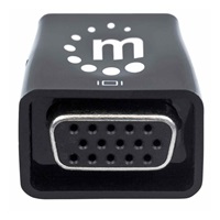 Adaptér Manhattan HDMI na VGA, mikrokonvertor, HDMI samec na VGA samica, audio, čierny