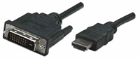 Manhattan HDMI kábel na DVI-D, Dual Link, 1 m, čierny