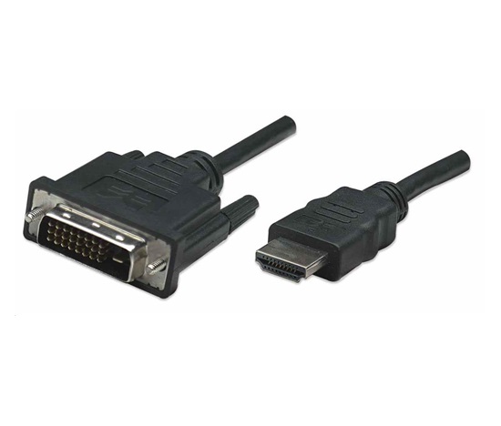 Manhattan HDMI kábel na DVI-D, Dual Link, 1 m, čierny
