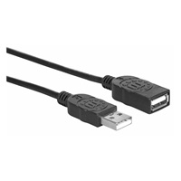 Manhattan USB kábel, USB 2.0, samec - samica, 480 Mb/s, 1 m, čierna