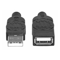Manhattan USB kábel, USB 2.0, samec - samica, 480 Mb/s, 1 m, čierna