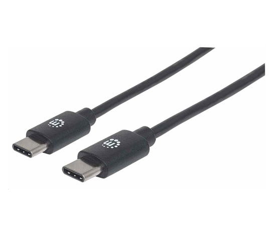 Kábel Manhattan USB-C, USB 2.0, samec na samca, 480 Mb/s, 1 m, čierna