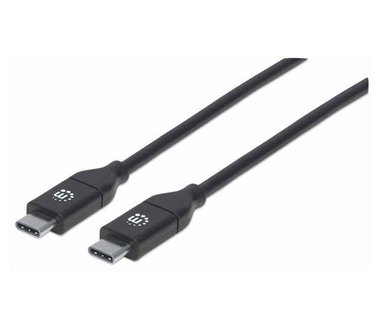 Kábel Manhattan USB-C, USB 2.0, samec na samca, 480 Mb/s, 5 A, 2 m, čierna
