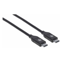 Kábel Manhattan USB-C, USB 2.0, samec na samca, 480 Mb/s, 5 A, 2 m, čierna