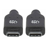 Kábel Manhattan USB-C, USB 2.0, samec na samca, 480 Mb/s, 5 A, 2 m, čierna