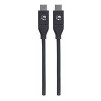 Kábel Manhattan USB-C, USB 2.0, samec na samca, 480 Mb/s, 5 A, 2 m, čierna