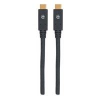 Kábel Manhattan USB-C, USB 3.1, Gen 1, USB-C samec na USB-C samec, 5 Gb/s, 2 m, čierna