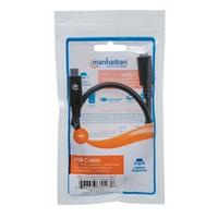 Kábel Manhattan USB-C, USB 3.1 Gen 2, USB-C samec na USB-C samica, 10 Gb/s, 5 A, 50 cm, čierna