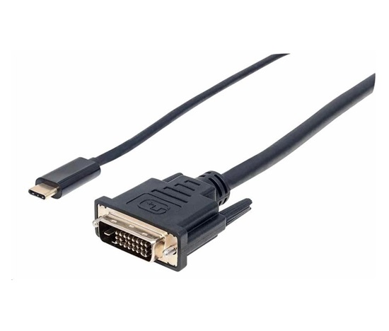 Manhattan kábel USB-C na DVI, 2 m, čierny