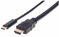 Manhattan kábel USB-C na HDMI, 2 m, čierny