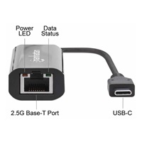 Adaptér Manhattan USB-C na 2.ethernet 5GBASE-T, USB 3.2 Gen 1; 10/100/1000 Mbps & 2.5 Gb/s, čierna