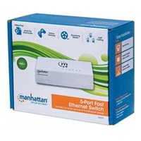 Manhattan Ethernet switch, Ethernet switch, veľkosť stolného počítača, plast, IEEE 802.3az, biela