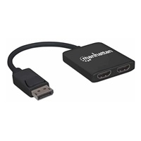 Manhattan Hub, MST hub DisplayPort na duálny HDMI (M/F), čierny