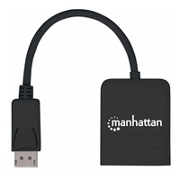 Manhattan Hub, MST hub DisplayPort na duálny HDMI (M/F), čierny