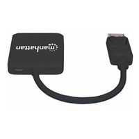 Manhattan Hub, MST hub DisplayPort na duálny HDMI (M/F), čierny