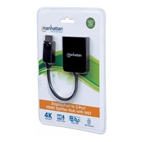 Manhattan Hub, MST hub DisplayPort na duálny HDMI (M/F), čierny