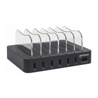 Manhattan USB nabíjacia stanica, 6-portová USB nabíjacia stanica, USB-A, čierna
