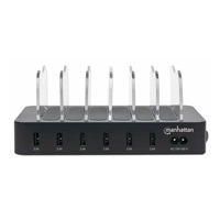 Manhattan USB nabíjacia stanica, 6-portová USB nabíjacia stanica, USB-A, čierna