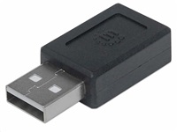 Adaptér Manhattan USB, USB-C 2.0 samica na USB-A samec, čierna