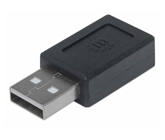 Adaptér Manhattan USB, USB-C 2.0 samica na USB-A samec, čierna