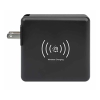 Cestovná nabíjačka a powerbanka Manhattan, 4 v 1, 8.000 mAh, vymeniteľné zástrčky US/EU/UK, čierna