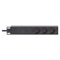 Intellinet prodlužovací přívod, 7 zásuvek, 19" 1U, 3m, černá