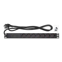 Intellinet prodlužovací přívod, 7 zásuvek, 19" 1U, 3m, černá
