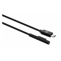 Manhattan nabíjací kábel, nabíjací kábel Surface Connect k USB-C (M/M), 15 V / 3 A, 1.8 m, čierna