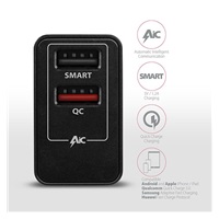 AXAGON ACU-QS24, sieťová nabíjačka QC & SMART 24 W, 2x port USB-A, QC3.0/AFC/FCP + 5V/1,2A