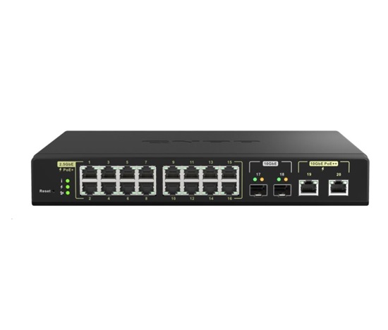 QNAP switch QSW-M2116P-2T2S (16x2,5GbE,2x10SFP+,2x10GbE,16xPoE+,2xPoE++,280W)