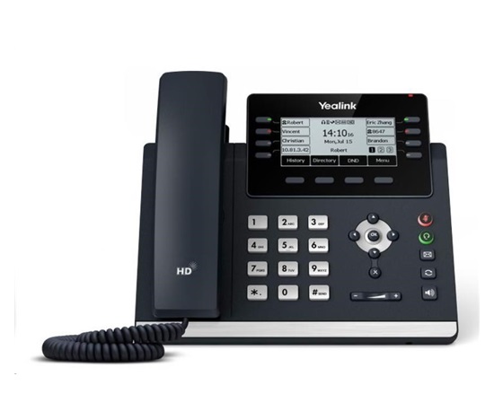 IP telefón Yealink SIP-T43U, 3,7" grafika 360x160, 2x RJ45 10/100/1000, PoE, 12x SIP, 2x USB, bez adaptéra