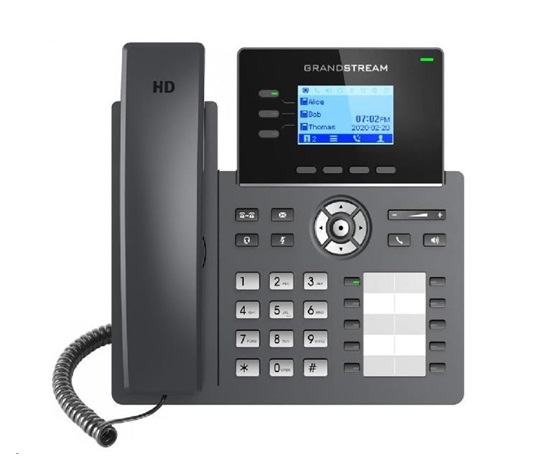 Grandstream GRP2604P [telefón VoIP - 6x účet SIP, HD audio, 10 predvolieb, 2x RJ45 10/100/1000 Mbps, PoE]