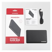 AXAGON EE25-SL, USB 3.2 Gen 1 - SATA 6G, 2.5" SLIDE box, bez skrutiek, čierny
