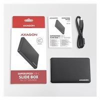 AXAGON EE25-SLC, USB-C 3.2 Gen 1 - SATA 6G 2.5" SLIDE box, bez skrutiek, čierny