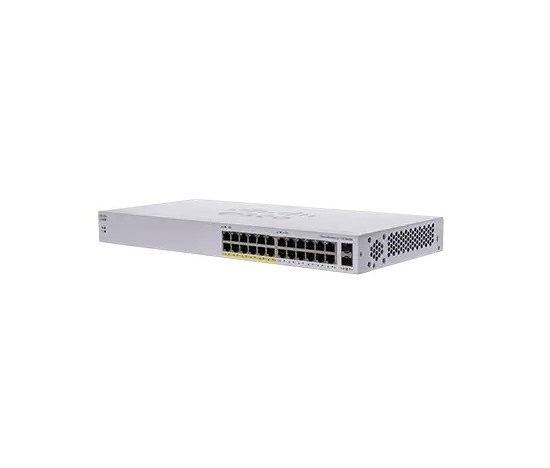 Cisco switch CBS110-24PP (24xGbE, 2xGbE/SFP combo, 12xPoE+, 100W, fanless)