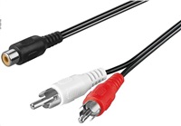 Kábel PremiumCord 1x CINCH samica - 2x CINCH samec 20cm