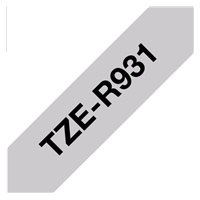 BROTHER TZE-R931 - 12 mm široká TZ kazeta, TEXTILNÁ páska 4 m - na výrobu darčekov - NESTRIEBORNÉ PÁSKY, ČIERNY POTISK