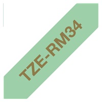 BROTHER TZE-RM34 - 12 mm široká kazeta s TZ páskou, 4 m TEXTILNÁ páska - na výrobu darčekov - MATNÁ PÁSKA, ZLATÝ POTISK