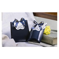 BROTHER TZE-RN34 - 12 mm široká TZ kazeta, TEXTILNÁ páska 4 m - na výrobu darčekov - NEPRIĽAHLÁ - MODRÁ PÁSKA, ZLATÝ POTISK