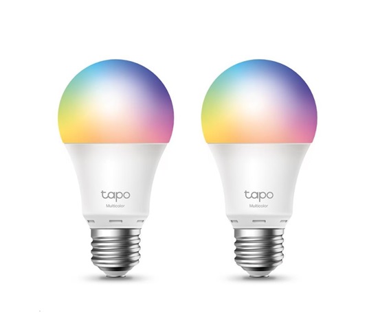 TP-Link Tapo L530E(2-pack) chytrá WiFi stmívatelná LED žárovka (barevná,2500K-6500K,806lm,2,4GHz,E27)