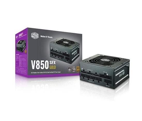 Cooler Master zdroj V850 SFX, 92mm, 80+ Gold, Plně modulární, SFX 3.42