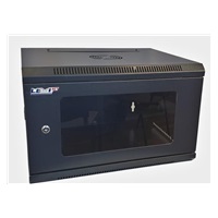 LEXI 19" nástenný rack 9U, šírka 600 mm, hĺbka 450 mm, sklenené dvere, nosnosť 60 kg, rozložený, farba čierna