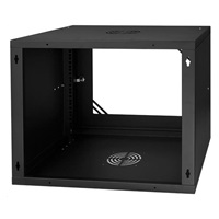 LEXI 19" nástenná skriňa Basic 9U, šírka 520 mm, hĺbka 450 mm, sklenené dvere, bez zadnej steny, čierna