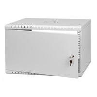 LEXI 19" nástenná skriňa Basic 6U, šírka 520 mm, hĺbka 450 mm, kovové dvere, bez zadnej steny, sivá