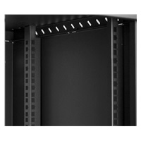 LEXI 19" nástenná skriňa Basic 12U, šírka 520 mm, hĺbka 450 mm, sklenené dvere, bez zadnej steny, čierna