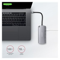 AXAGON HMC-6M2, USB 3.rozbočovač 2 Gen 1, 2x USB-A, HDMI, RJ-45 GLAN, SATA M.2 sloty, PD 100 W, kábel USB-C 18 cm