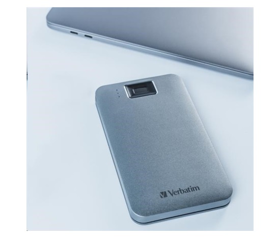 VERBATIM externý HDD 2.5" 2TB, Executive Fingerprint Secure, USB 3.2 Gen 1 / USB-C, sivá