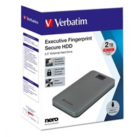 VERBATIM externý HDD 2.5" 1TB, Executive Fingerprint Secure, USB 3.2 Gen 1 / USB-C, sivá