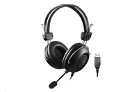 A4tech sluchátka HU-35, USB, černá