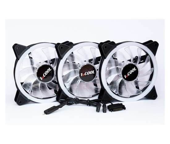 1stCOOL Fan KIT AURA EVO 1 ARGB, 3x Dual Ring fan + ARGB Nano controller